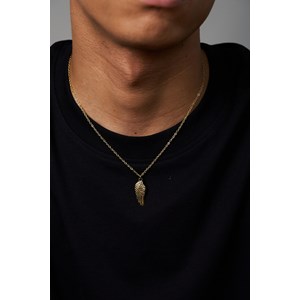 Collier coliier aile doré en acier