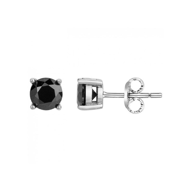 Phébus Bijoux - Boucles d'oreilles puces issa en acier 316l avec oxyde de zirconium noir