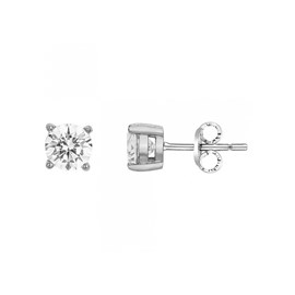 Boucles d'oreilles puces ryo en acier 316l avec oxyde de zirconium blanc