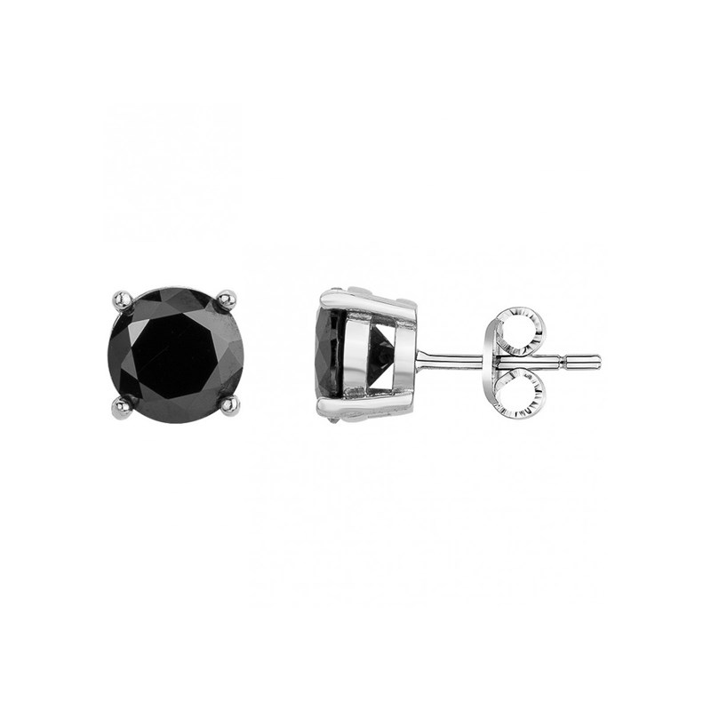 Phébus Bijoux - Boucles d'oreilles puces ryo en acier 316l avec oxyde de zirconium noir