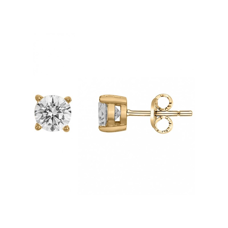 Phébus Bijoux - Boucles d'oreilles puces ryo en acier 316l avec oxyde de zirconium blanc