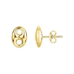 Boucles d'oreilles clous grain de café doré en acier 316l