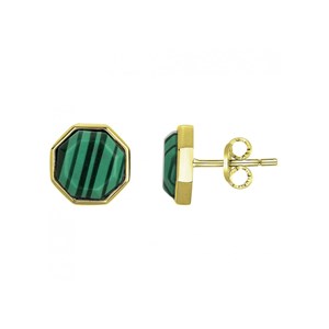 Boucles d'oreilles clous mason en acier 316l avec malachite vert