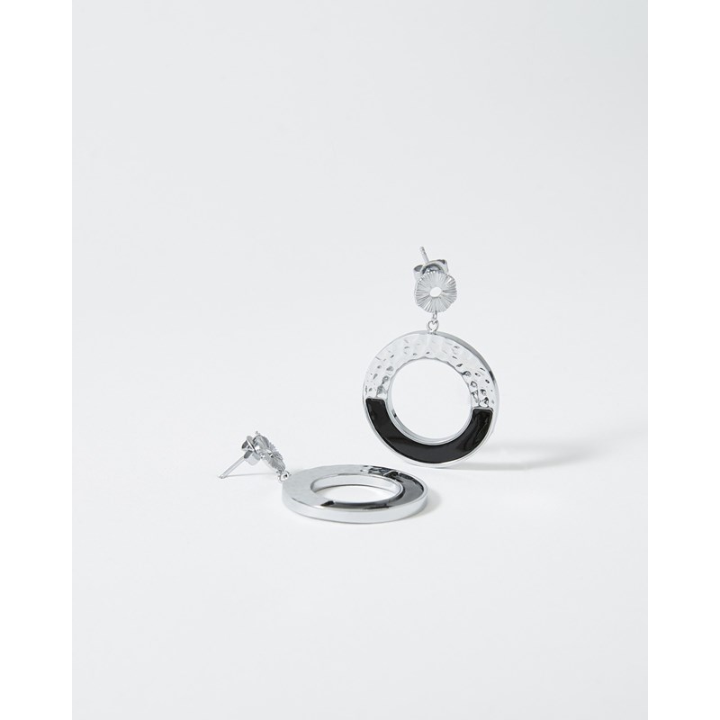 Boucles d'oreilles pendantes amarita vernis noir