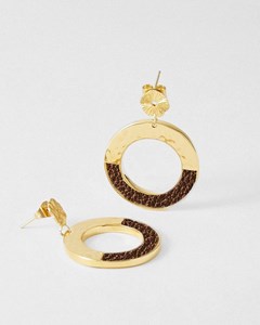 Boucles d'oreilles pendantes amarita metallic brown