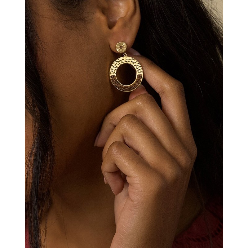 Boucles d'oreilles pendantes amarita metallic brown