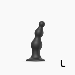 Dildo plug beads  - noir - taille l