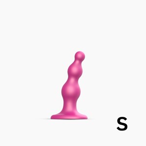 Dildo plug beads - framboise - taille s