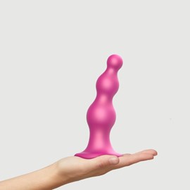 Dildo plug beads _ framboise - taille l