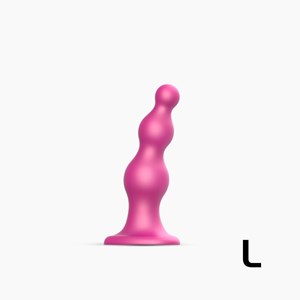 Dildo plug beads _ framboise - taille l