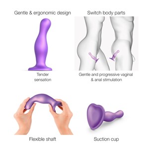 Dildo plug curvy - voilet - taille l
