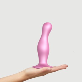 Dildo plug curvy - rose - taille l
