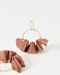 Boucles d'oreilles pendantes chloé metallic brown