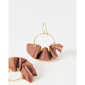 Boucles d'oreilles pendantes chloé metallic brown