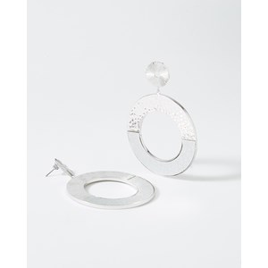 Boucles d'oreilles pendantes illusion argent blanc