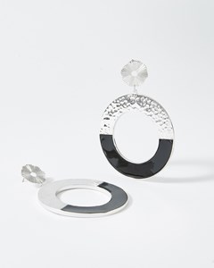 Boucles d'oreilles pendantes illusion vernis noir