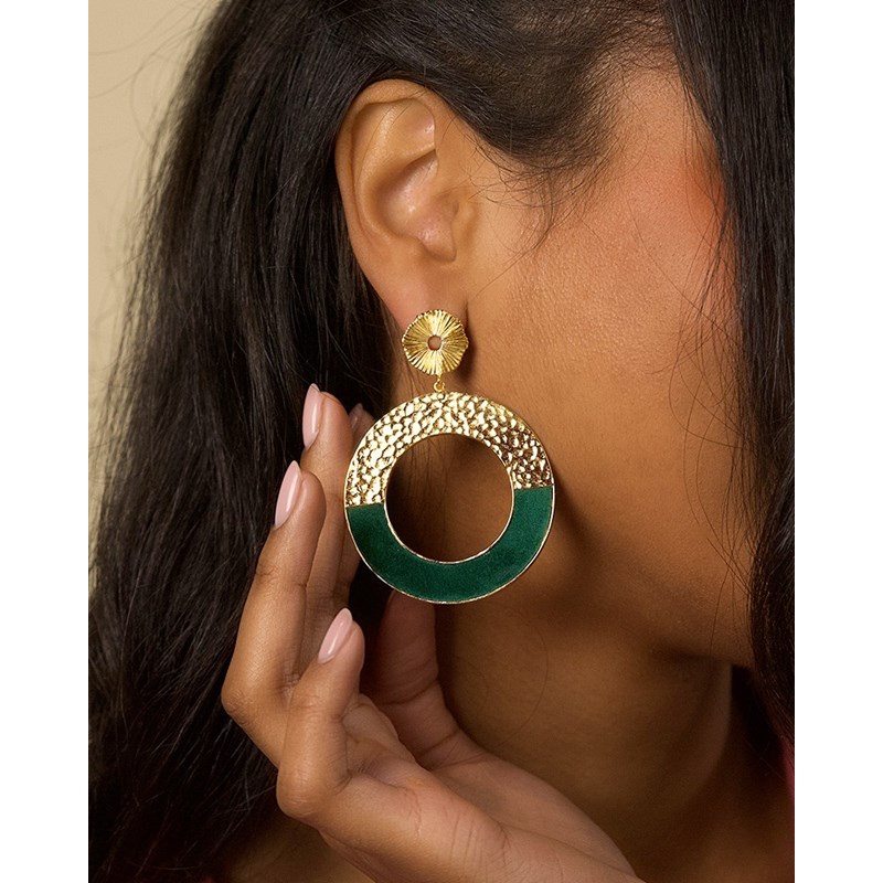 Boucles d'oreilles pendantes illusion green freak