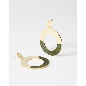 Boucles d'oreilles pendantes illusion olive irisé