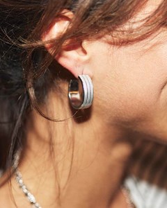 Boucles d'oreilles melody argent blanc