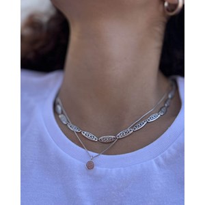 Collier rivoli pierre pink opal