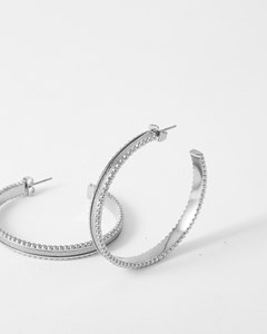 Boucles d'oreilles créoles wednesday argent blanc