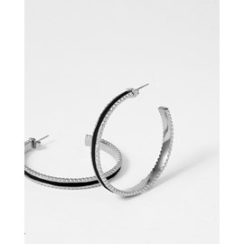 Boucles d'oreilles créoles wednesday vernis noir