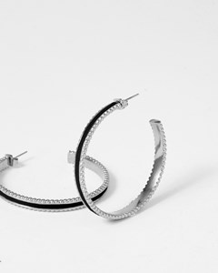 Boucles d'oreilles créoles wednesday vernis noir