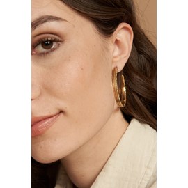 Boucles d'oreilles créoles wednesday metallic gold