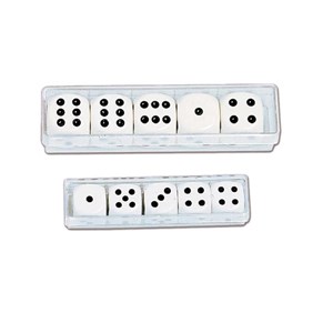 Set de 5 des de 16mm - boite cristal