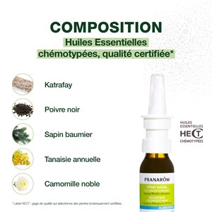 Pranarom - spray nasal décongestionnant pour rhinite allergique