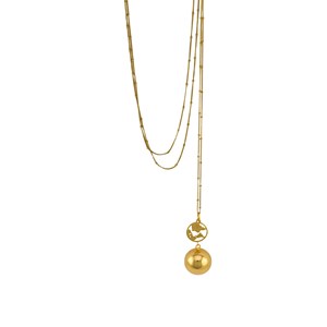 Bijou de grossesse bola avec chaîne - terre or
