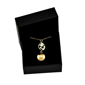 Bijou de grossesse bola avec chaîne - terre or