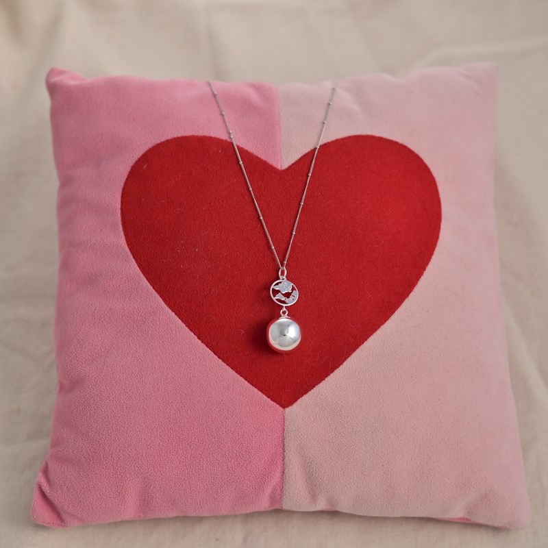 Bijou de grossesse bola avec chaîne - terre argent