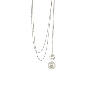 Bijou de grossesse bola avec chaîne - terre argent