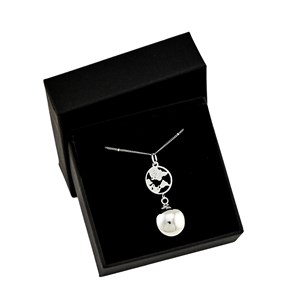 Bijou de grossesse bola avec chaîne - terre argent