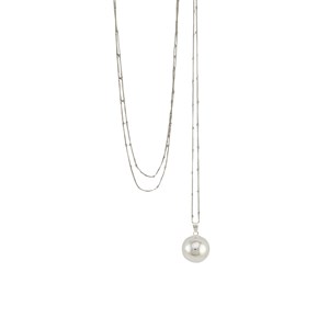 Bijou de grossesse bola avec chaîne - classique argent