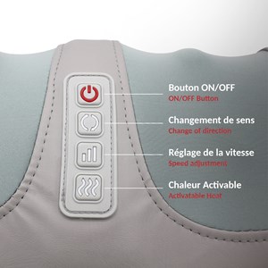 Masseur pieds shiatsu, 3 vitesses, chauffant, 33x22 cm