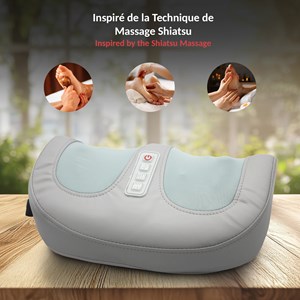 Masseur pieds shiatsu, 3 vitesses, chauffant, 33x22 cm