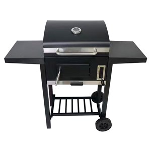 Barbecue portable en fonte avec plateau de braises.