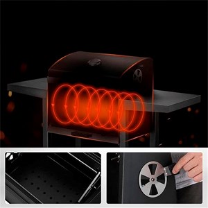 Barbecue portable en fonte avec plateau de braises.