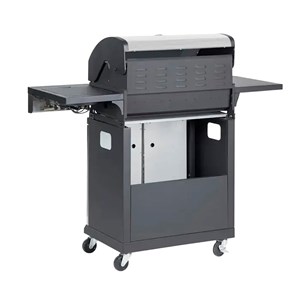 Barbecue à gaz avec 4+1 brûleurs et thermomètre intégré.