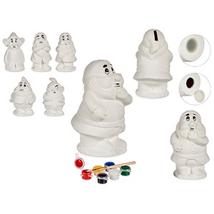 Tirelire petite à peindre design gnome. 6 designs aléatoires.