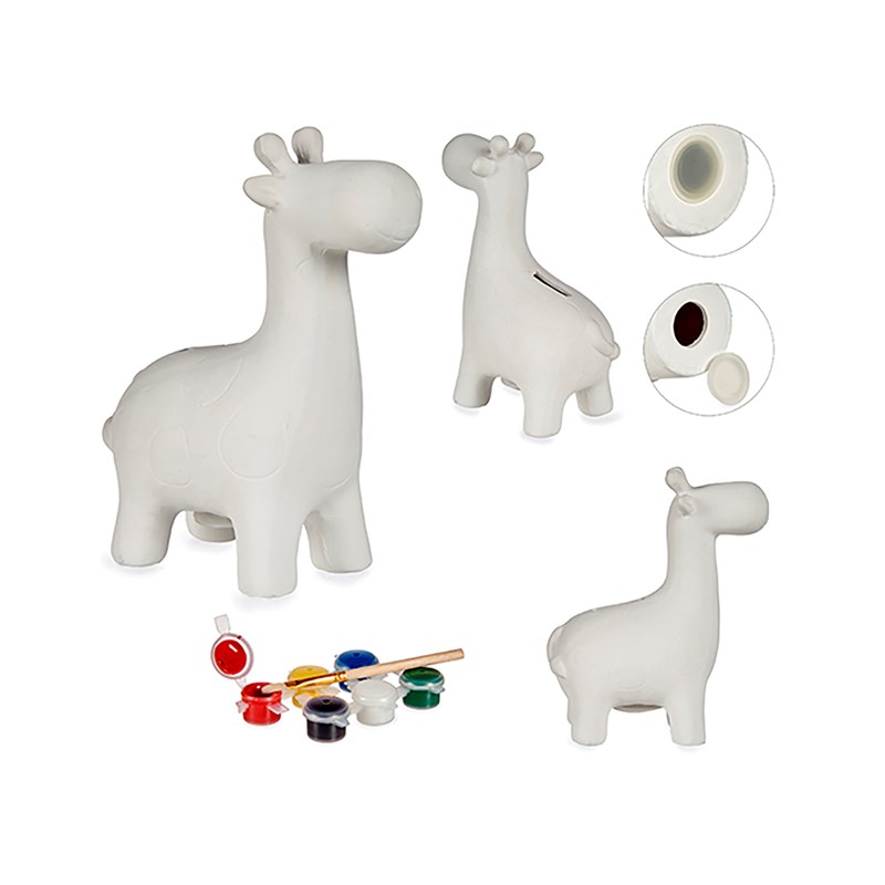 Tirelire à peindre design girafe.