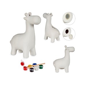 Tirelire à peindre design girafe.