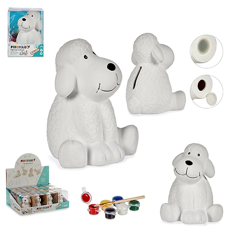 Tirelire chien céramique colorier