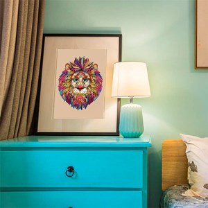 Puzzle en bois avec design de lion. 100 pièces.