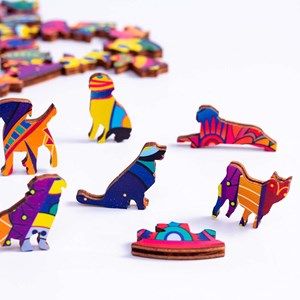 Puzzle en bois avec design de chien. 300 pièces.