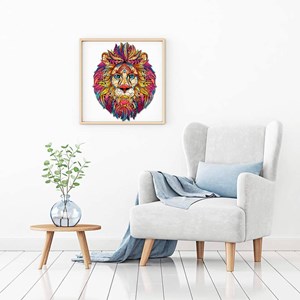 Puzzle en bois avec design de lion. 200 pièces.