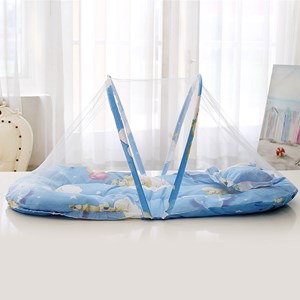 Moustiquaire pliante portable pour bébés avec matelas et oreiller. 60x58x55cm.