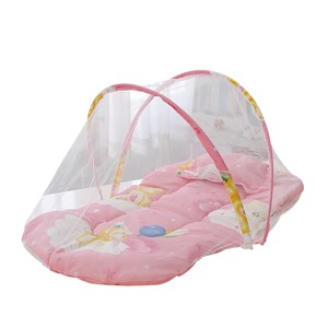 Moustiquaire pliable portable pour bébés avec matelas et oreiller. 60x58x55cm.